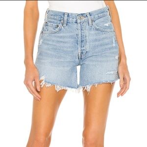 AGOLDE Parker Long jean shorts in a light wash